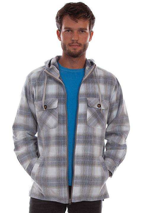 Scully Leather Farthest Point Blue-Grey Unlined Corduroy Hoodie - Scully Leather - Flyclothing LLC