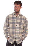 Scully Leather Farthest Point Blue-Tan Corduroy Plaid Shirt - Scully Leather - Flyclothing LLC