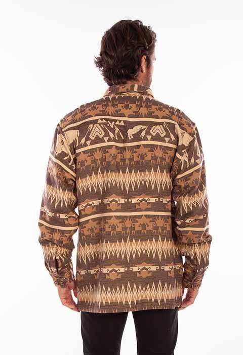 Scully Leather 100% Cotton Brown Buffalo Shirt-Jacket Jacket - Scully Leather - Flyclothing LLC