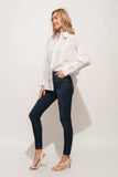And The Why Eyelet Long Sleeve Button Down Shirt - Trendsi - Flyclothing LLC