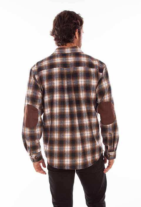 Scully Leather Farthest Point Brown-Black Wool Blend Flannel Med Weight - Scully Leather - Flyclothing LLC