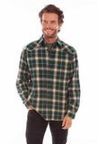 Scully Leather 100% Cotton Hunter Green Plaid Cotton Flannel Shirt - Scully Leather - Flyclothing LLC