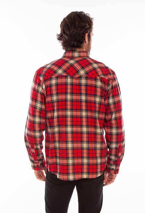 Scully Leather 100% Cotton Red Plaid Cotton Flannel Shirt - Scully Leather - Flyclothing LLC