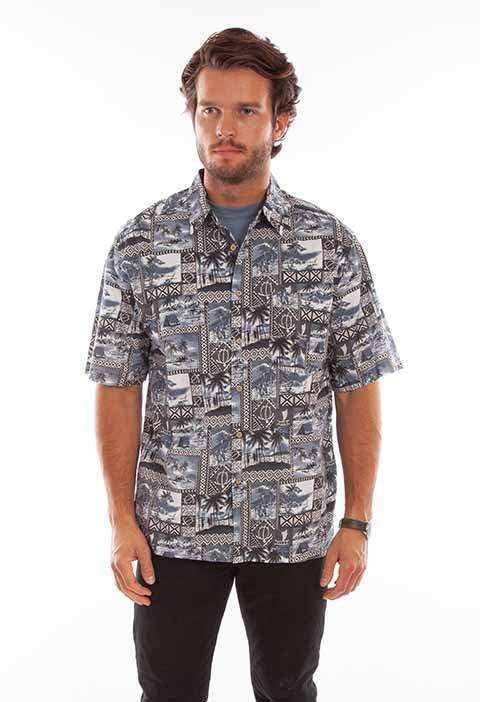 Scully Leather Farthest Point Midnight Sky Hawaiian Shirt - Scully Leather - Flyclothing LLC