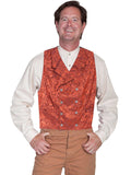 Scully Leather Rust Floral Silk Double Breasted Mens Vest - Scully Leather - Flyclothing LLC