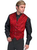 Scully RED SILK FLORAL SINGLE BREASTED VEST - Scully Leather - Flyclothing LLC