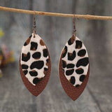 Leaf Shape Leather Dangle Earrings - Trendsi - Flyclothing LLC
