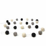 Hand Crafted Felt from Nepal: Pom Pom Garlands, White/Black/Gray - Global Groove Direct - Flyclothing LLC