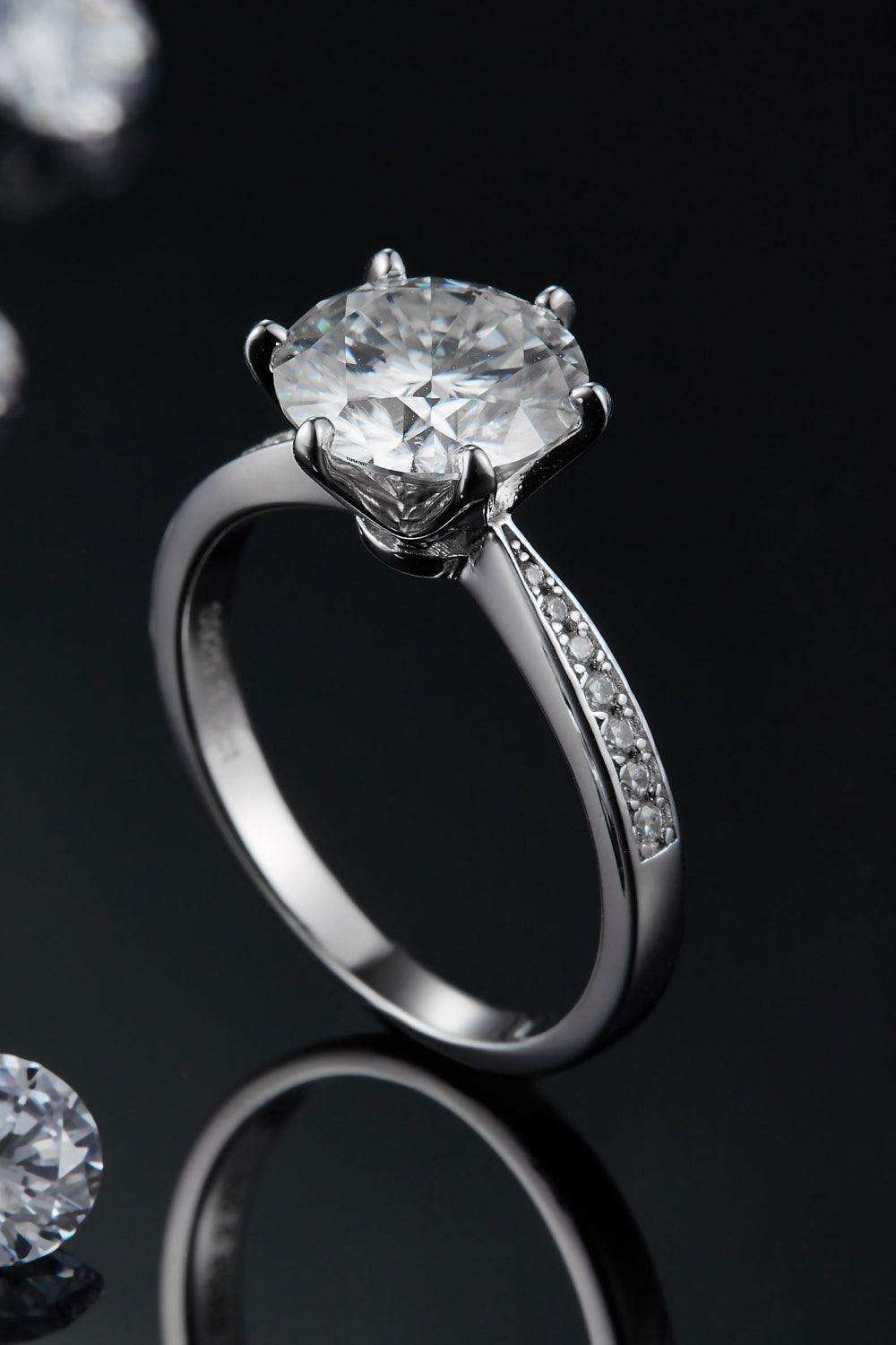 3 Carat Moissanite Side Stone Ring - Trendsi - Flyclothing LLC