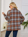 Plaid Collared Shirt Jacket - Trendsi - Flyclothing LLC