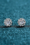 1 Carat Moissanite Floral-Shaped Stud Earrings - Trendsi - Flyclothing LLC