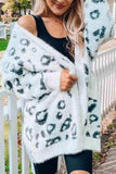 Leopard Open Front Cardigan with Pockets - Trendsi - Flyclothing LLC
