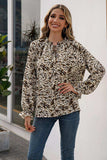 Printed Tie Neck Frill Trim Flounce Sleeve Blouse - Trendsi - Flyclothing LLC