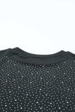 Rhinestone Round Neck Long Sleeve Bodysuit - Trendsi - Flyclothing LLC