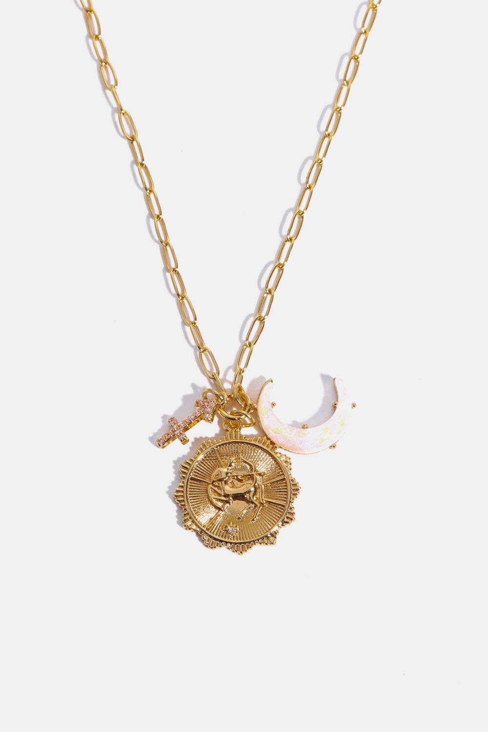 Constellation and Moon Pendant Copper Necklace - Trendsi - Flyclothing LLC