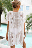 Openwork Plunge Dolman Sleeve Cover-Up Dress - Trendsi - Flyclothing LLC