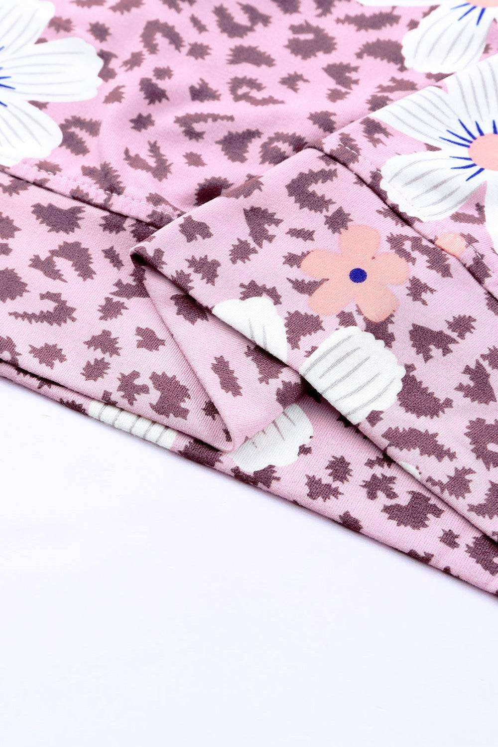 Printed Side Slit Round Neck Tank - Trendsi - Flyclothing LLC