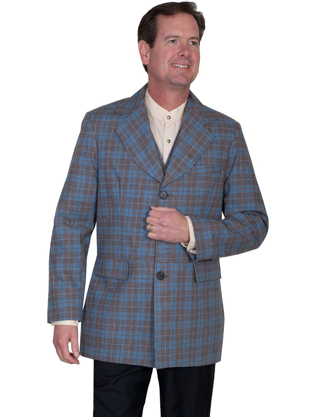 Scully BLUE PLAID TOWN COAT - Scully Leather - Flyclothing LLC
