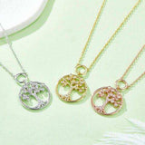 Moissanite 925 Sterling Silver Tree Of Life Pendant Necklace - Trendsi - Flyclothing LLC