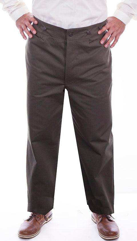 Scully Leather Charcoal Herringbone Vigilante Mens Pant - Scully Leather - Flyclothing LLC