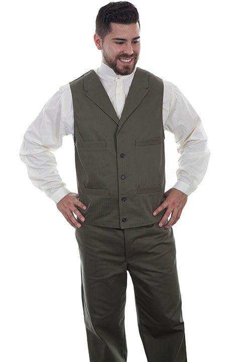Scully ARMY HERRINGBONE UNLINED VEST - Scully Leather - Flyclothing LLC