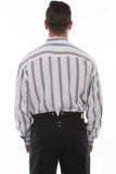 Scully IVORY DOBBY STRIPE BUTTON FRONT - Scully Leather - Flyclothing LLC