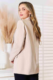 Double Take Shawl Collar Long Sleeve Blazer - Trendsi - Flyclothing LLC