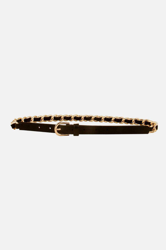 PU Chain Skinny Belt - Trendsi - Flyclothing LLC
