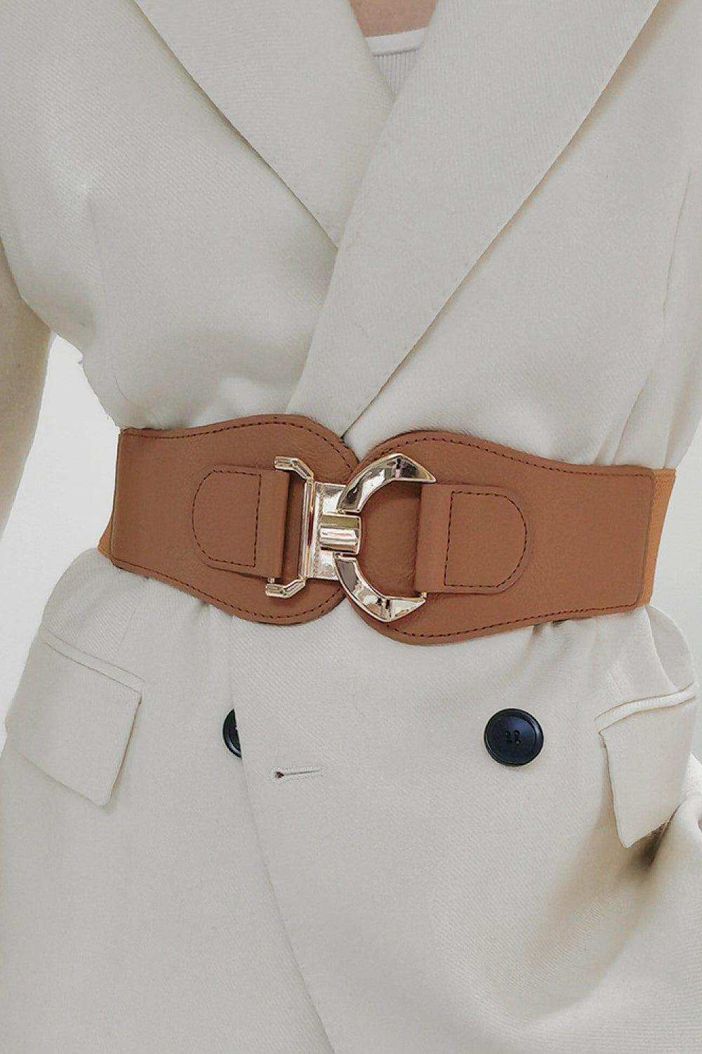 Alloy Buckle Elastic Belt - Trendsi - Flyclothing LLC