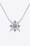 Moissanite Rhodium-Plated Necklace - Trendsi - Flyclothing LLC