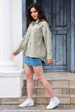 Distressed Button Up Raw Hem Denim Jacket - Trendsi - Flyclothing LLC