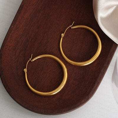 18K Gold-Plated Hoop Earrings - Trendsi - Flyclothing LLC