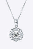 Moissanite Flower Shape Pendant Necklace - Trendsi - Flyclothing LLC