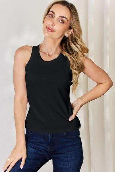 Basic Bae Full Size Round Neck Racerback Tank - Trendsi - Flyclothing LLC