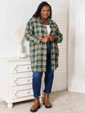 Double Take Plaid Collared Neck Long Sleeve Shirt - Trendsi - Flyclothing LLC