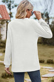 Eyelet Round Neck Long Sleeve T-Shirt - Trendsi - Flyclothing LLC