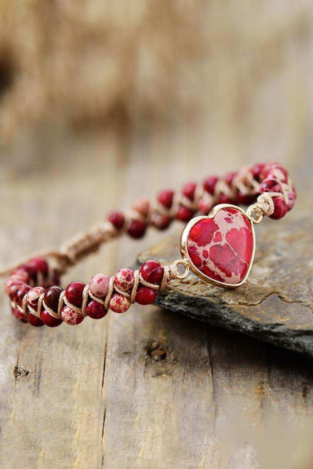 Handmade Heart Shape Natural Stone Bracelet - Trendsi - Flyclothing LLC