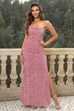 Sequin Backless Split Maxi Dress - Trendsi - Flyclothing LLC