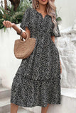 Leopard Print Short Sleeve Midi Dress - Trendsi - Flyclothing LLC