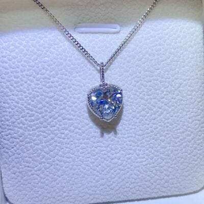 2 Carat Moissanite 925 Sterling Silver Necklace - Trendsi - Flyclothing LLC