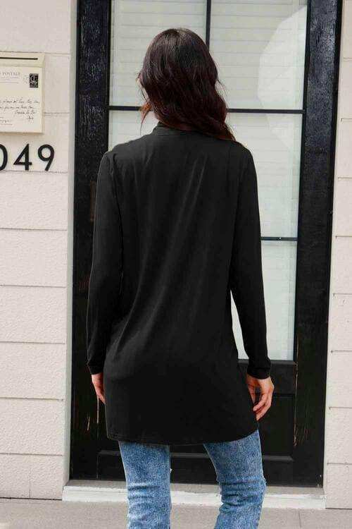 Basic Bae Full Size Open Front Long Sleeve Cardigan with Pockets - Trendsi - Flyclothing LLC