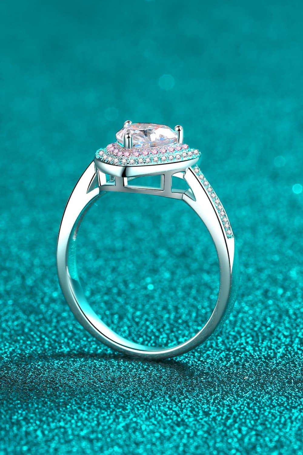 1 Carat Moissanite Heart 925 Sterling Silver Ring - Trendsi - Flyclothing LLC