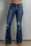 Button Fly Distressed Bootcut Jeans - Trendsi - Flyclothing LLC