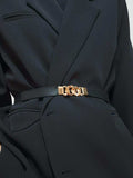 Zinc Alloy Buckle Elastic PU Belt - Trendsi - Flyclothing LLC