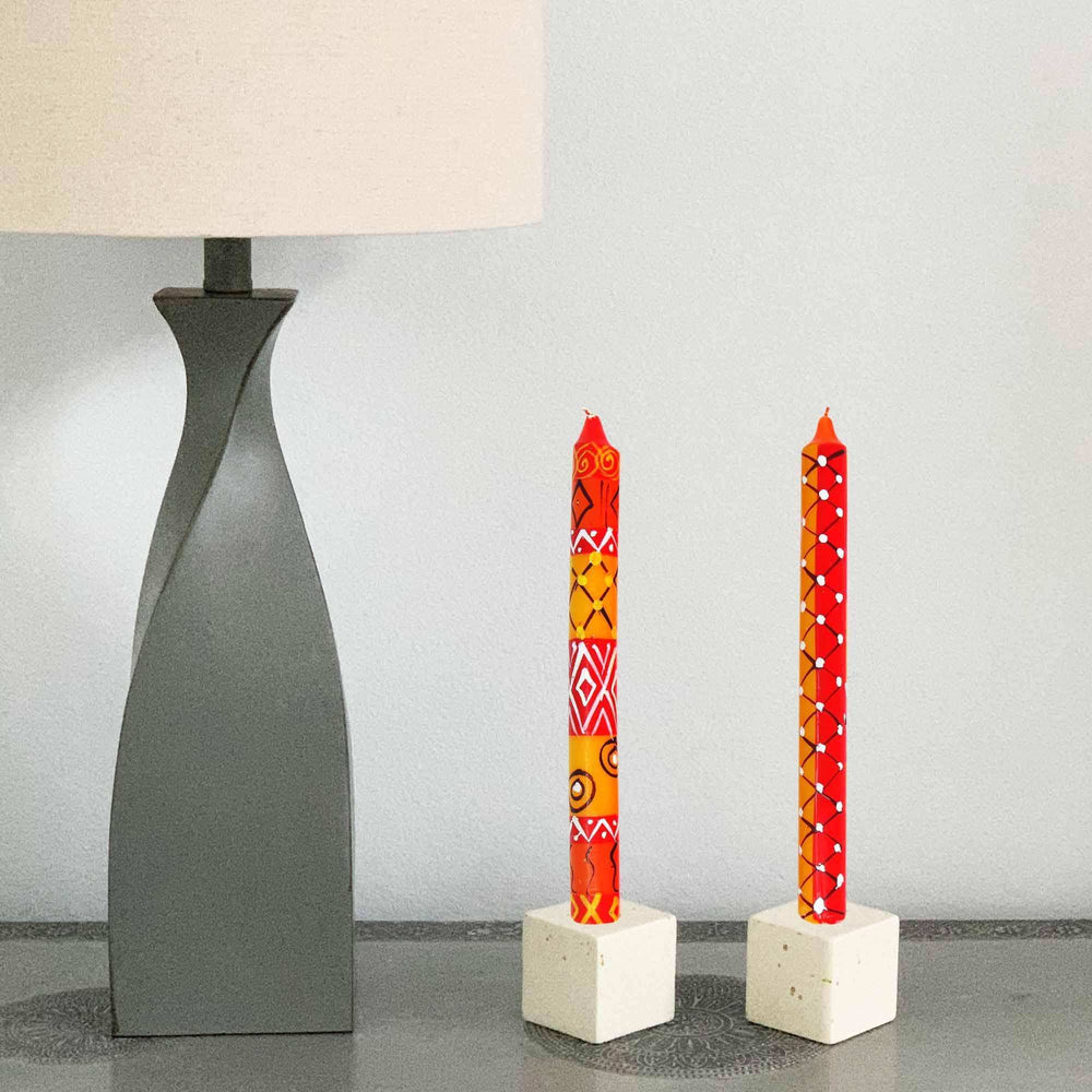 Set of Three Boxed Tall Hand-Painted Candles - Zahabu Design - Nobunto - Nobunto - Flyclothing LLC