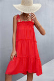 Tie-Shoulder Frill Trim Sleeveless Dress - Trendsi - Flyclothing LLC