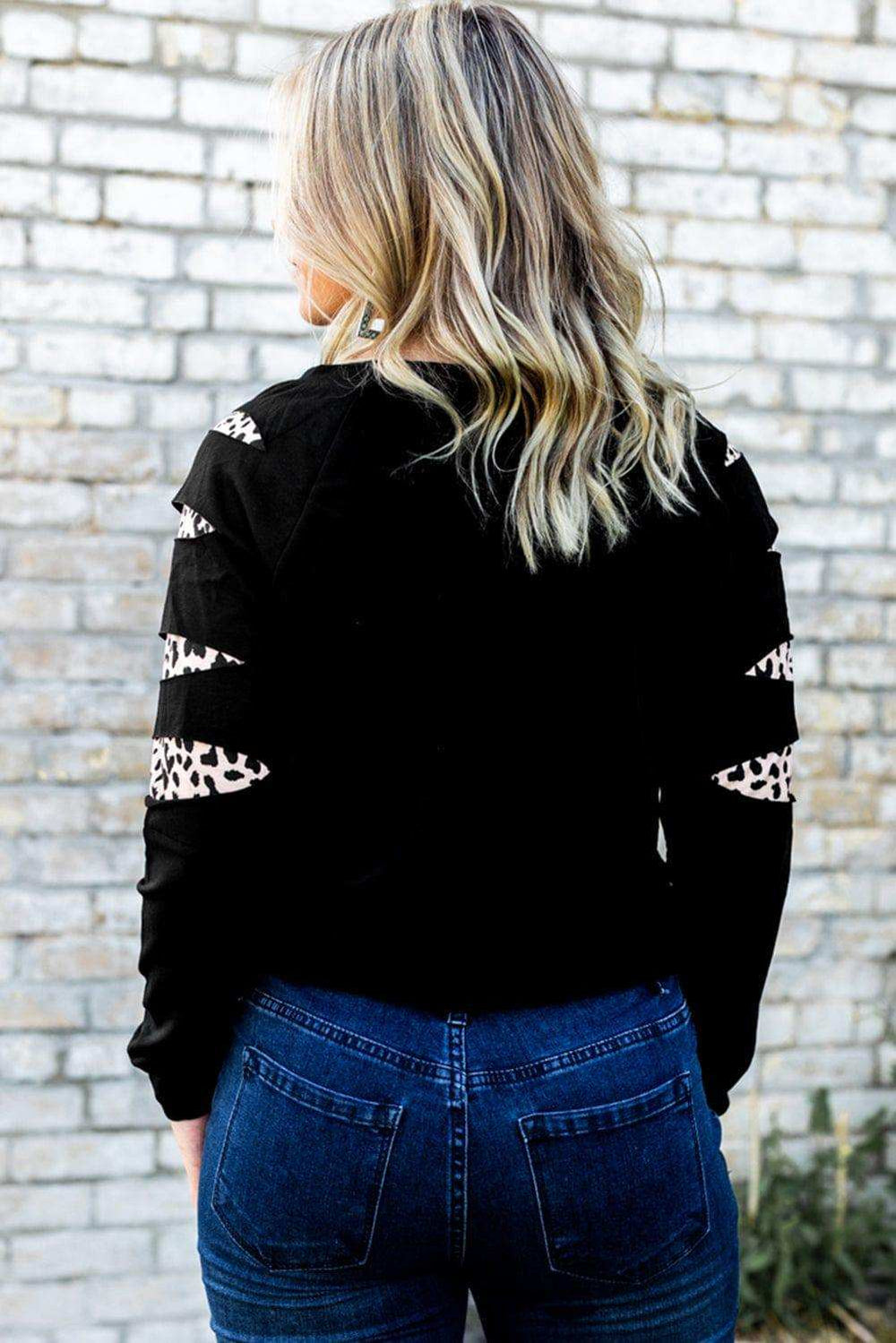 Graphic Leopard Patch Sweatshirt - Trendsi - Flyclothing LLC