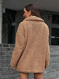 Zip-Up Collared Teddy Jacket - Trendsi - Flyclothing LLC