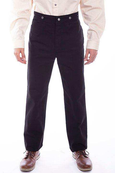 Scully Leather Black Canvas Saddle Seat Mens Pant - Scully Leather - Flyclothing LLC