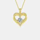 1.2 Carat Moissanite 925 Sterling Silver Heart Necklace - Trendsi - Flyclothing LLC